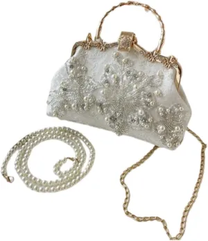 Embroidery Bag Pearl Formal Clutch Purses for Women Evening Bag for Cocktail Prom Party Wedding Chinese Purse