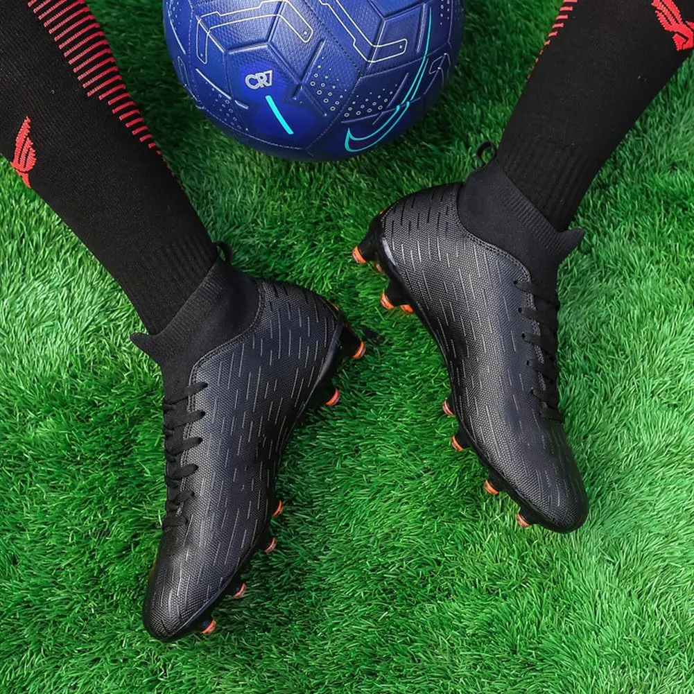 ESXGED Unisex Womens Soccer Cleats Shoes Mens Ankle Sock Football Boots Training Athletic Turf Sneakers