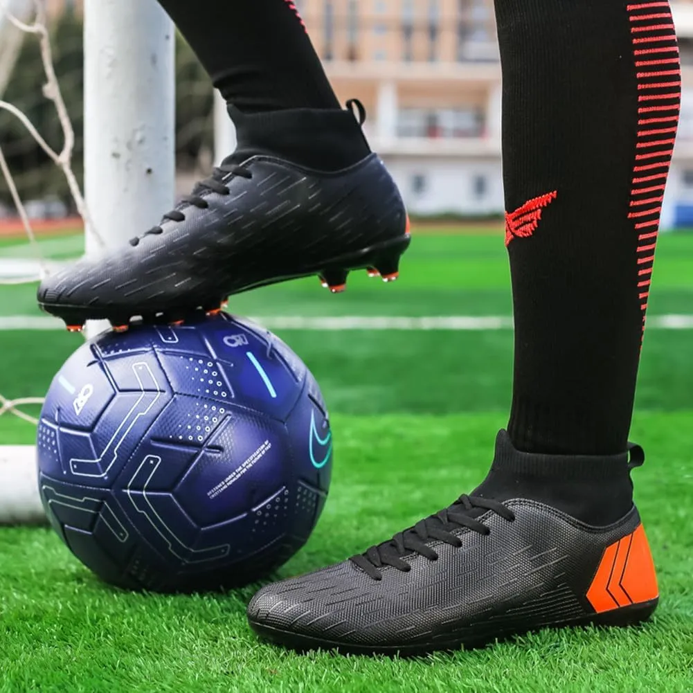 ESXGED Unisex Womens Soccer Cleats Shoes Mens Ankle Sock Football Boots Training Athletic Turf Sneakers