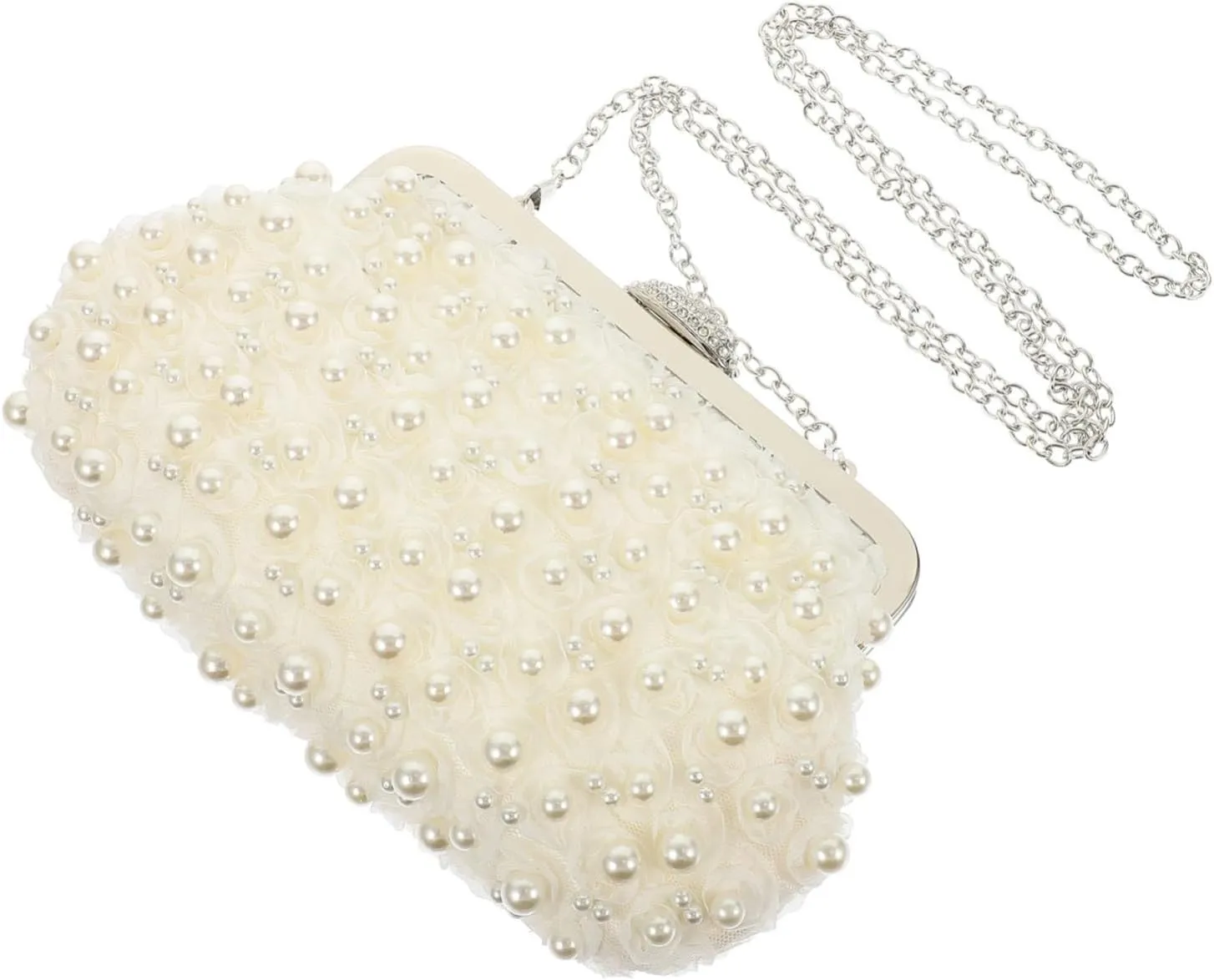 Evening Clutch Purse Women Pearl Bag for Evening Events Luxury Banquet Bag Silver Clutch Purses
