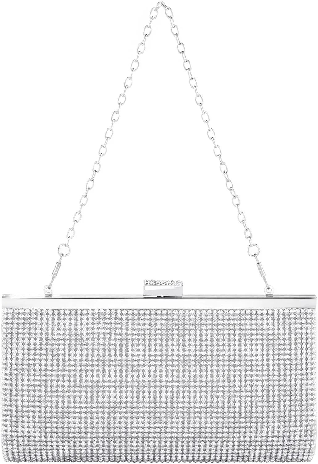 FALETO Rhinestone Clutch Purses for Women Sparkly Purse Wedding Clutch Glitter Crossbody Shoulder Bag with Detachable Chain