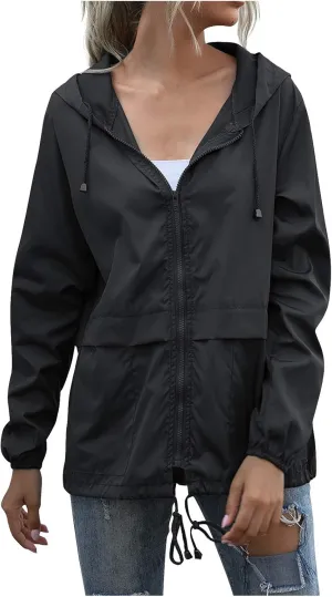 Fall Jacket for Women/Men Lightweight Waterproof Rain Shell Jacket Raincoat Hoodies for Golf Cycling Windbreaker