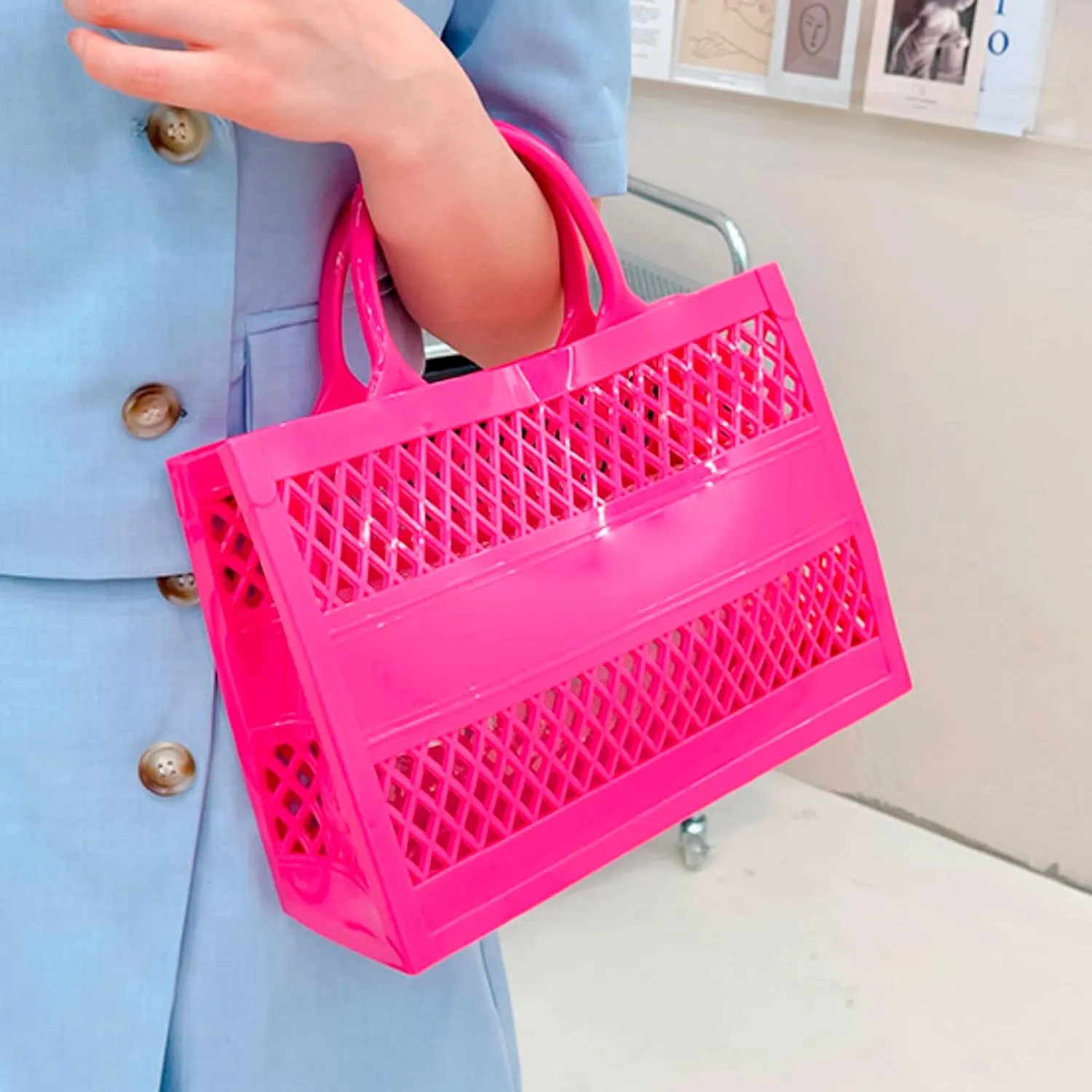 Fashion Big Capacity PVC Shopping Tote Bag Rubber Silicone Beach Bag Go Power Sports Clutch Shoulder Messenger Bags