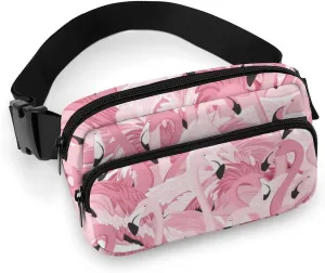 Flamingos Fanny Packs for Men & Women, Fashion Crossbody Bag Waist Packs Pouch with Adjustable Strap, Sling Bag Belt Bags for Travel Running Hiking