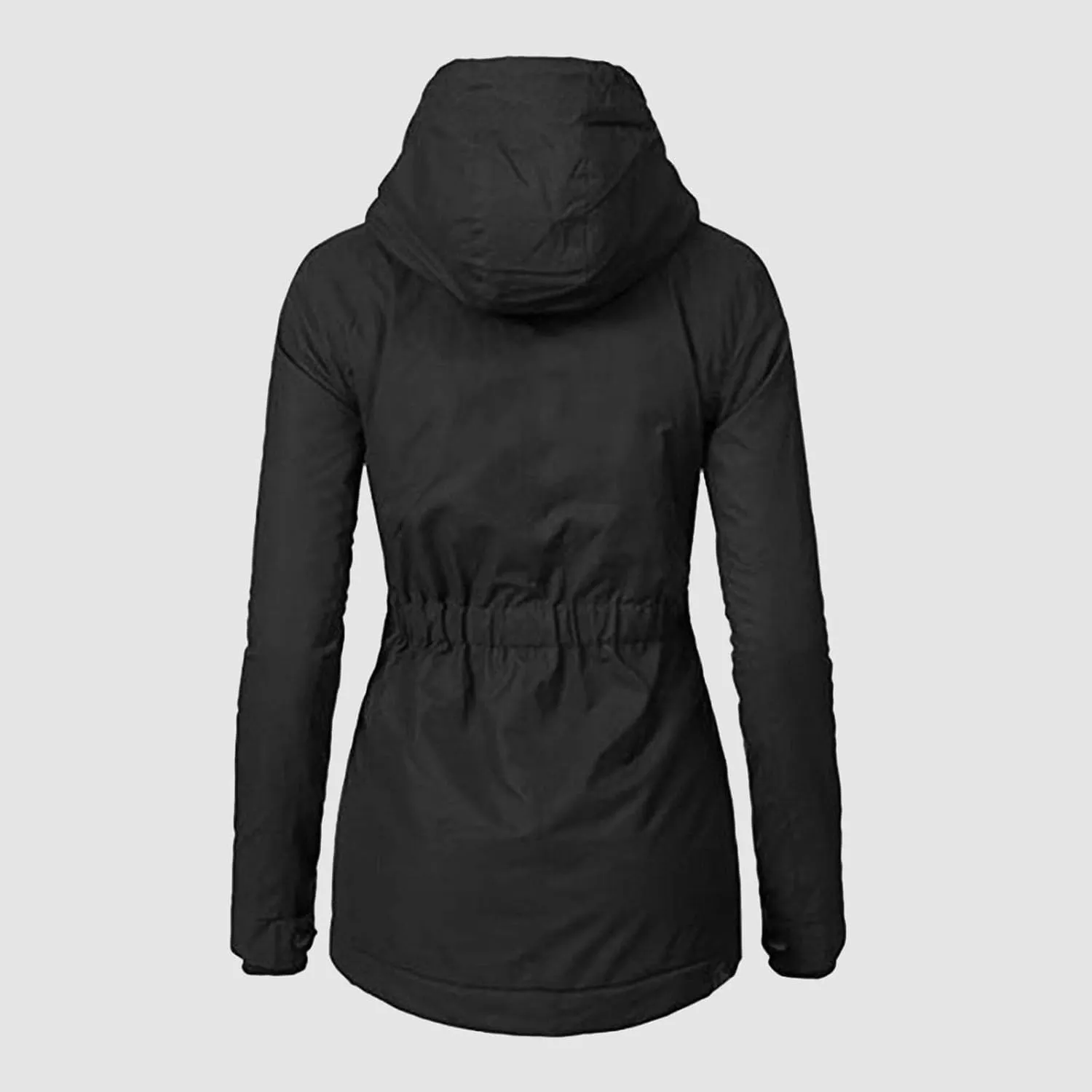 Fleece Coat for Women Long Sleeve Button Full Zip Up Plain Hooded Plush Jacket with Pocket Plus Size Trendy Autumn Winter