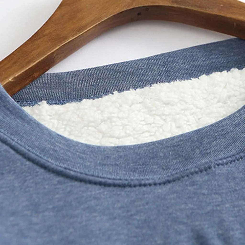 Fleece Lined Sweatshirts for Women Crewneck Warm Sherpa Sweatshirt Pullover 2024 Winter Thermal Underwear Loungewear