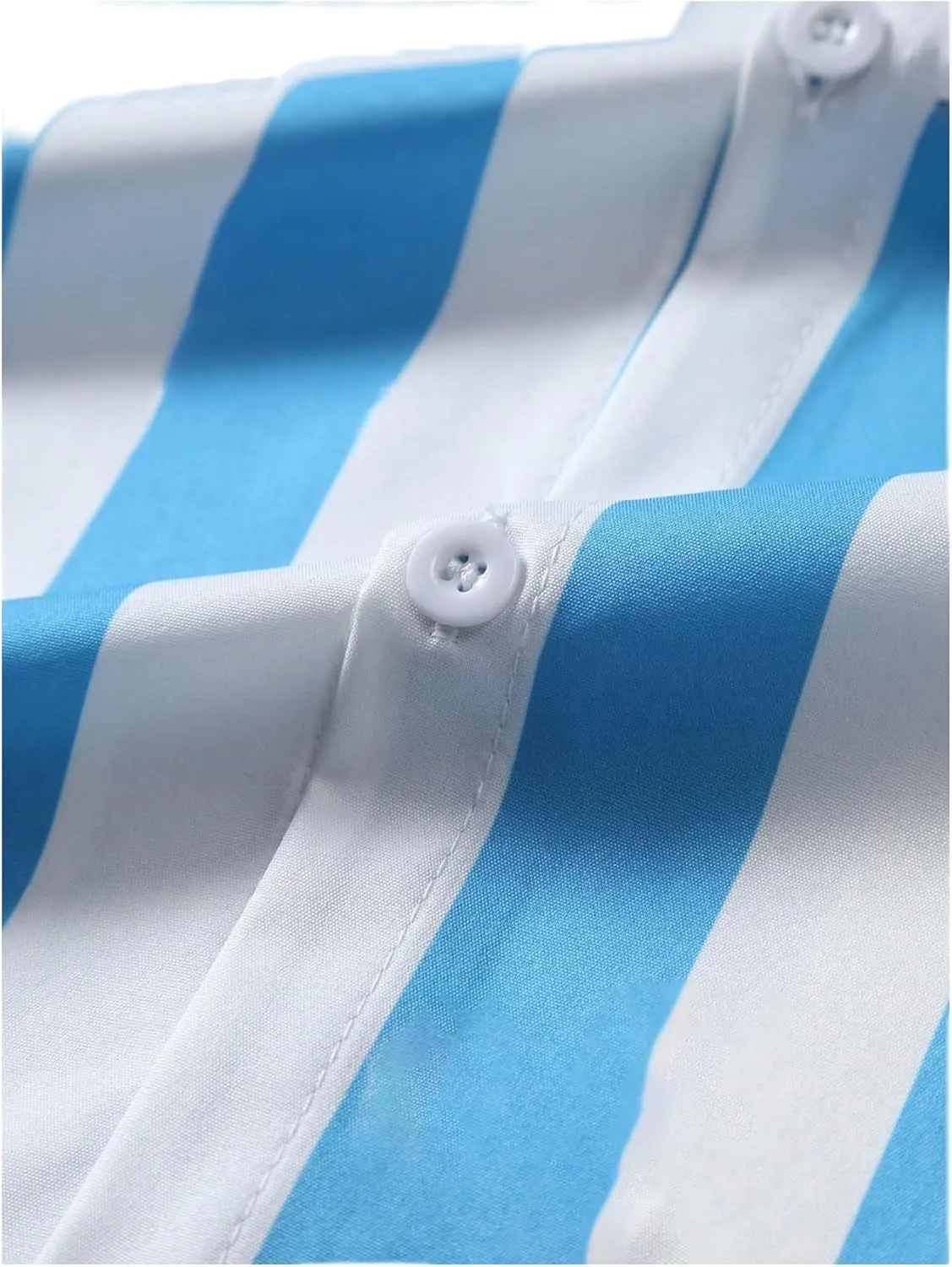 Floerns Men's Striped Shirts Casual Short Sleeve Button Down Shirts