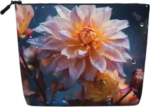 Flowers leaves Print Cosmetic Bags for Women Large Capacity Purse Travel Toiletry Zipper Storage Pouch