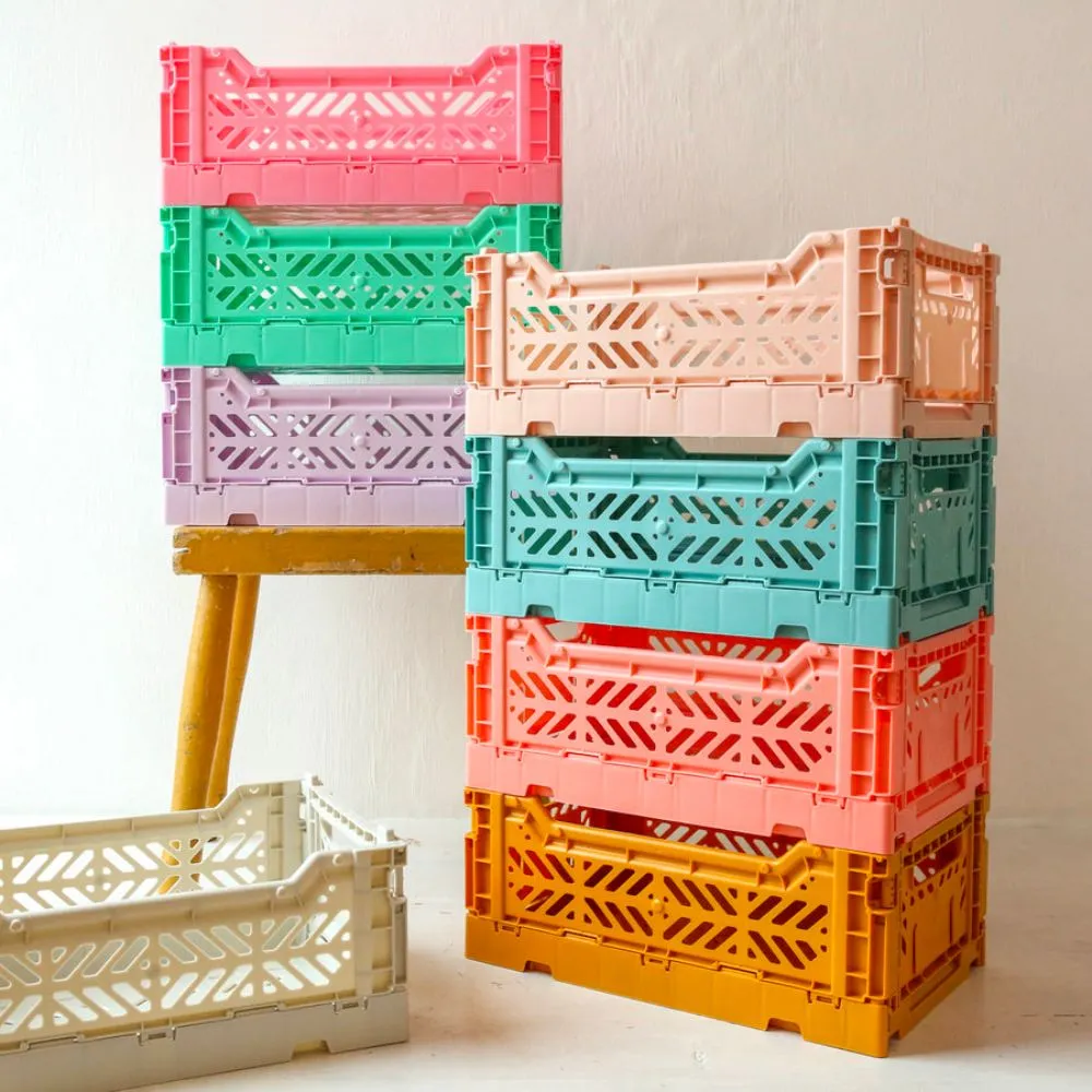 Foldable Crates Small- Baby Pink