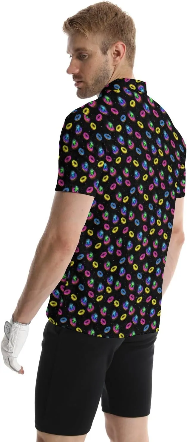 Funny Golf Shirts for Men Golf Short Sleeve Shirts Funny Polo Shirts Moisture Wicking Quick-Dry Collared Shirt