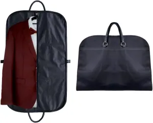 Garment Bag for Travel & Hanging Clothes - Suit Covers for Men & Women Dress Bag - 2 Faux Leather Handles - Foldable with Zipper for Easy Travel - Closet Storage Suit Bag, Dress Bags - Zipper Closure
