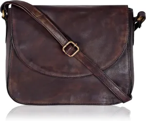 Genuine Leather Shoulder Crossbody Purse For Women with Adjustable Strap, Mobile Pocket & Outside & Inside Zipper