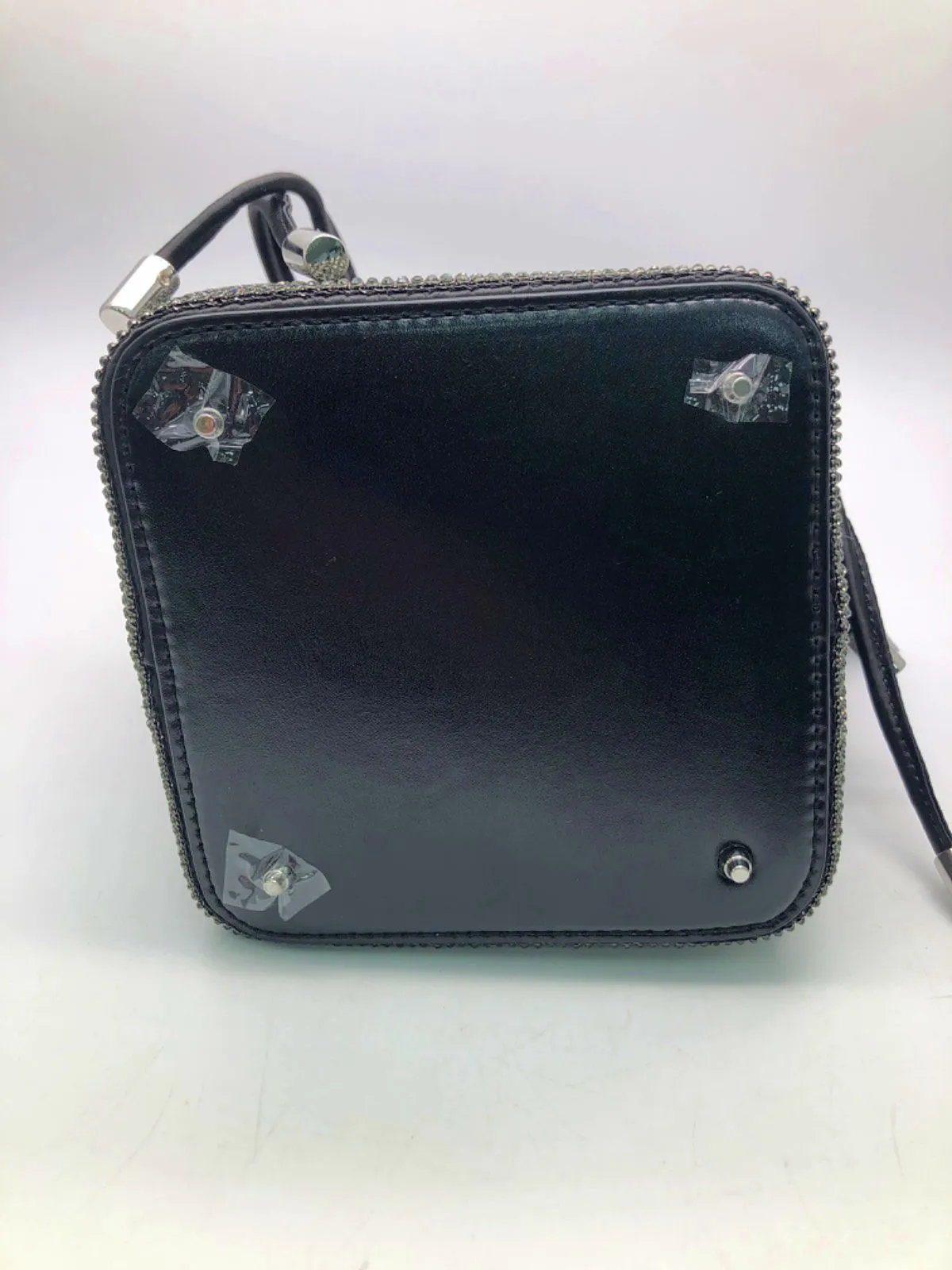 GIARIT Black Crystal Embellished Le Caree Box Bag
