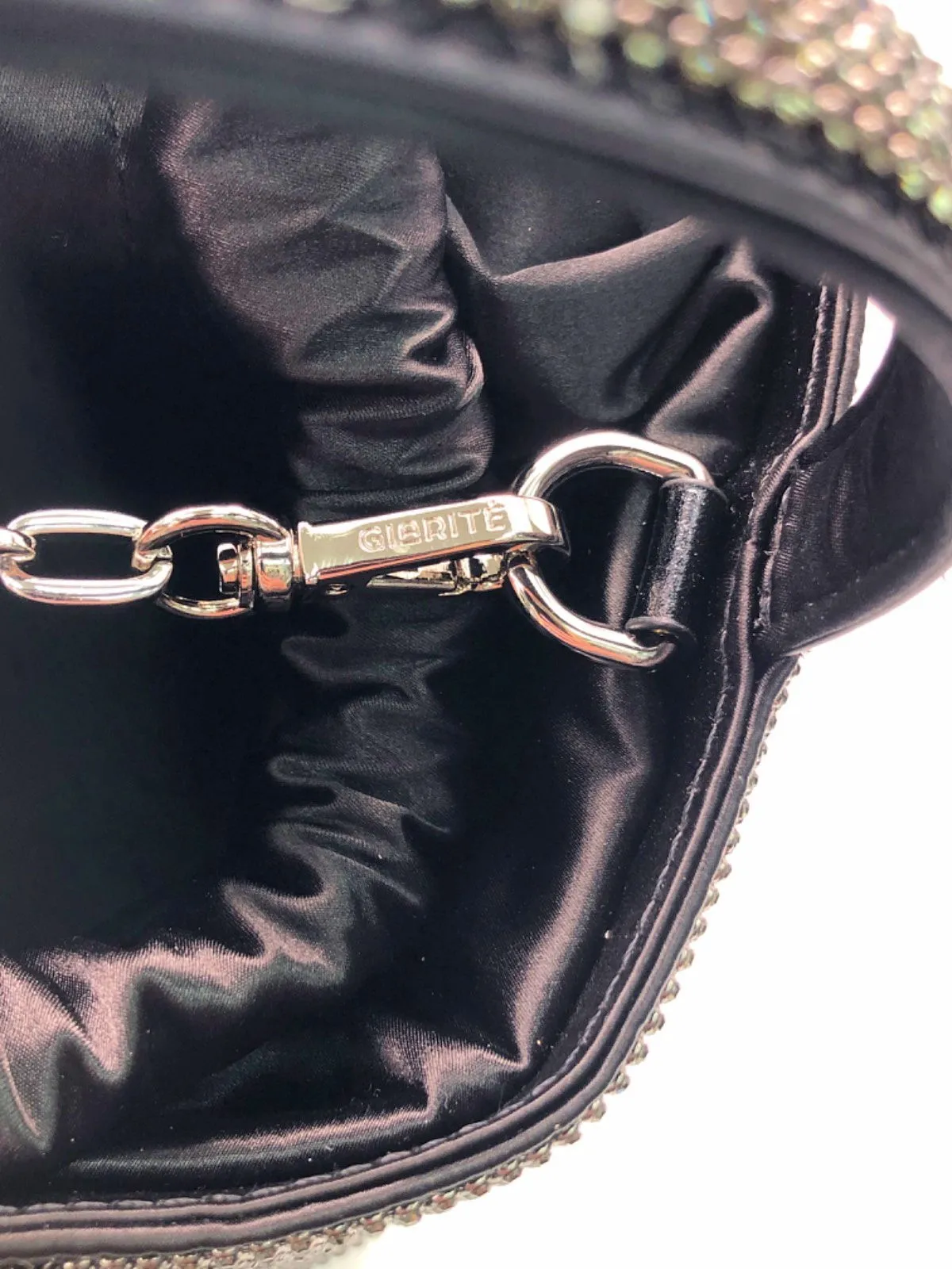 GIARIT Black Crystal Embellished Le Caree Box Bag