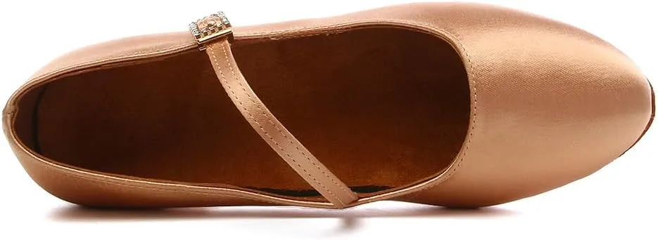 Girls Ballroom Dance Shoes Low Heel Closed Toe Latin Salsa Dance Sandals for Toddler Girls Youth Kids