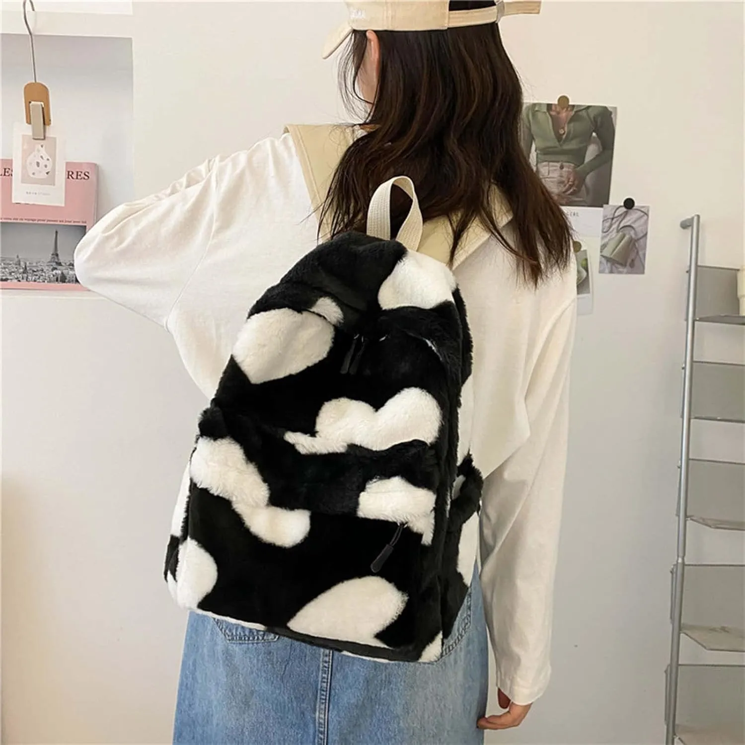 Girls Fashion Mini Backpack Purse Adjustable Shoulder Belt Zipper Backpacks Anti Theft Crossbody Bags for Women(Black)