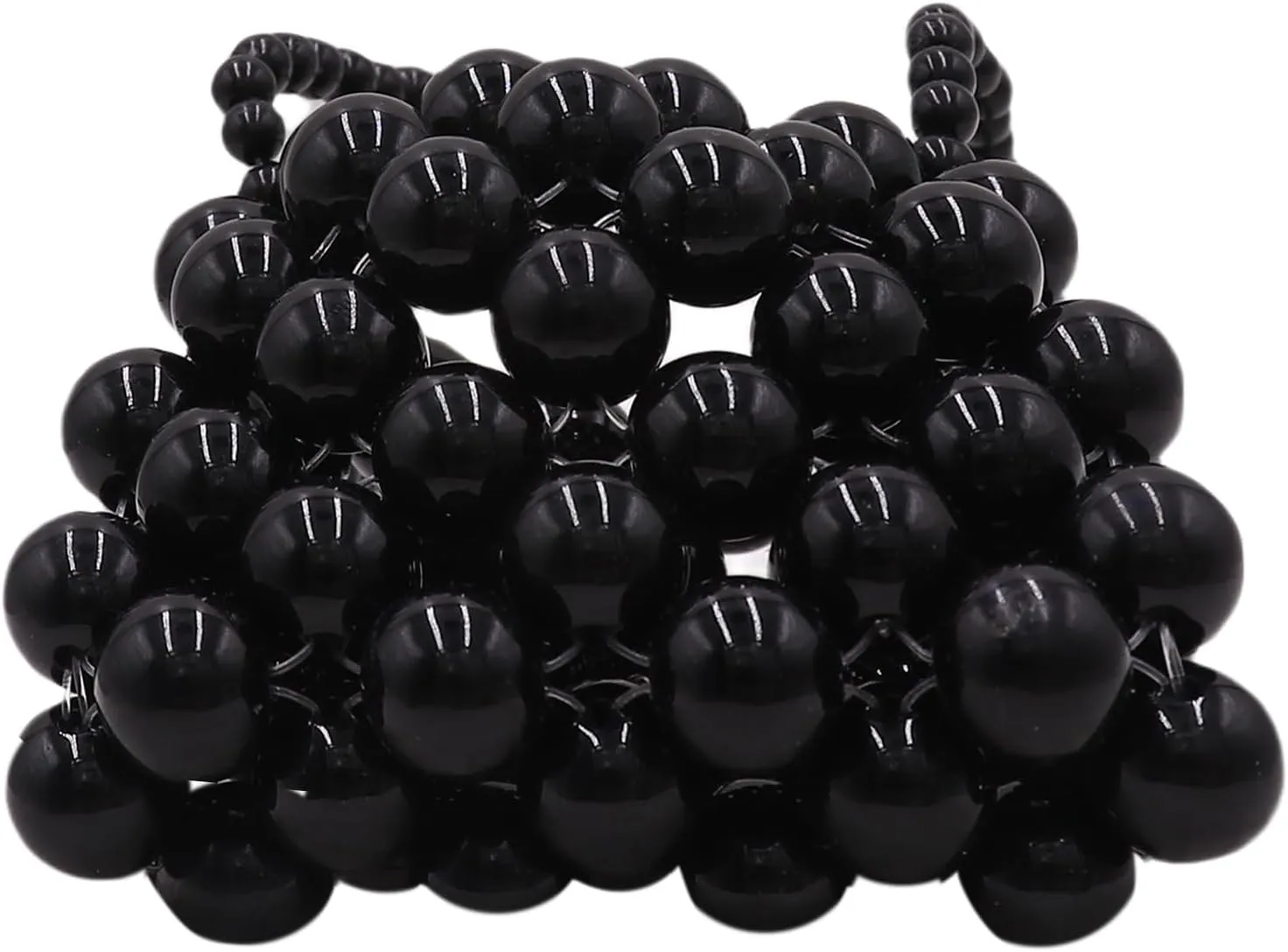 Girls Mini Pearl Purse Clutch Evening Handbag Shoulder Beaded Purse for Women Prom Wedding Coin bag 2 Pearl Straps Black