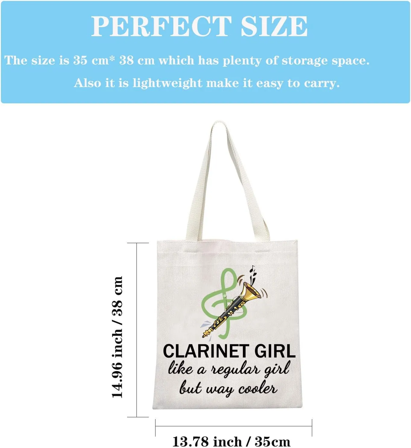 GJTIM Clarinetist Gift - Clarinet Player & Lover Zipper Pouch Makeup Bag for Clarinet Teacher