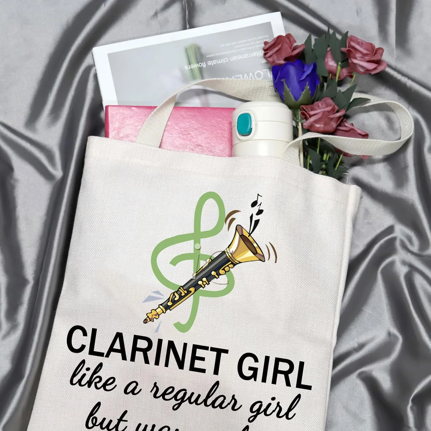 GJTIM Clarinetist Gift - Clarinet Player & Lover Zipper Pouch Makeup Bag for Clarinet Teacher