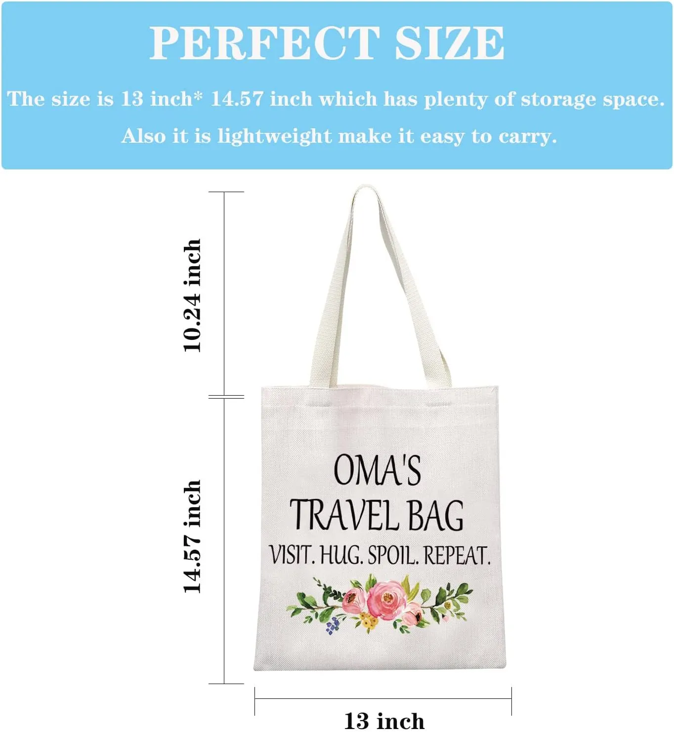 GJTIM Oma Gift Grandma Makeup Bag Birthday Gift Oma Mother's Day Travel Bag from Grandchildren (Oma's Travel Tote)