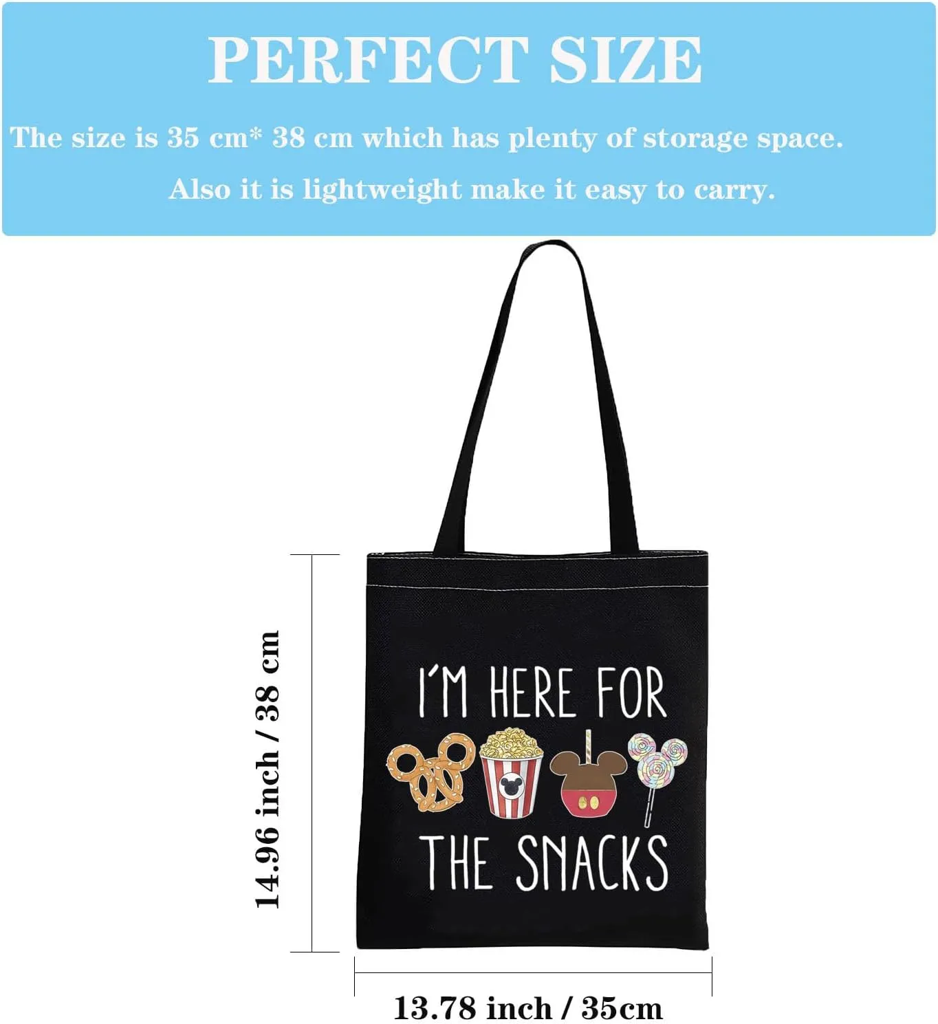 GJTIM Snacks Lover Gift Family Vacation Gift Snacks Travel Bag Im Here For The Snacks Makeup Bag (For The Snacks ToteBlack)