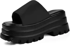 Gothniero womens Chunky Heels Slippers
