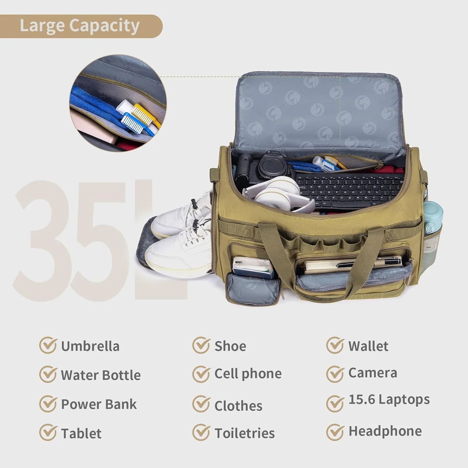 Gym Bags for Men Tactical Duffle Bag Sports Travel Bag Gym Weekender Overnight Backpack with Shoe Compartment and Wet Pocket 3 In 1 Tactical Military Backpack