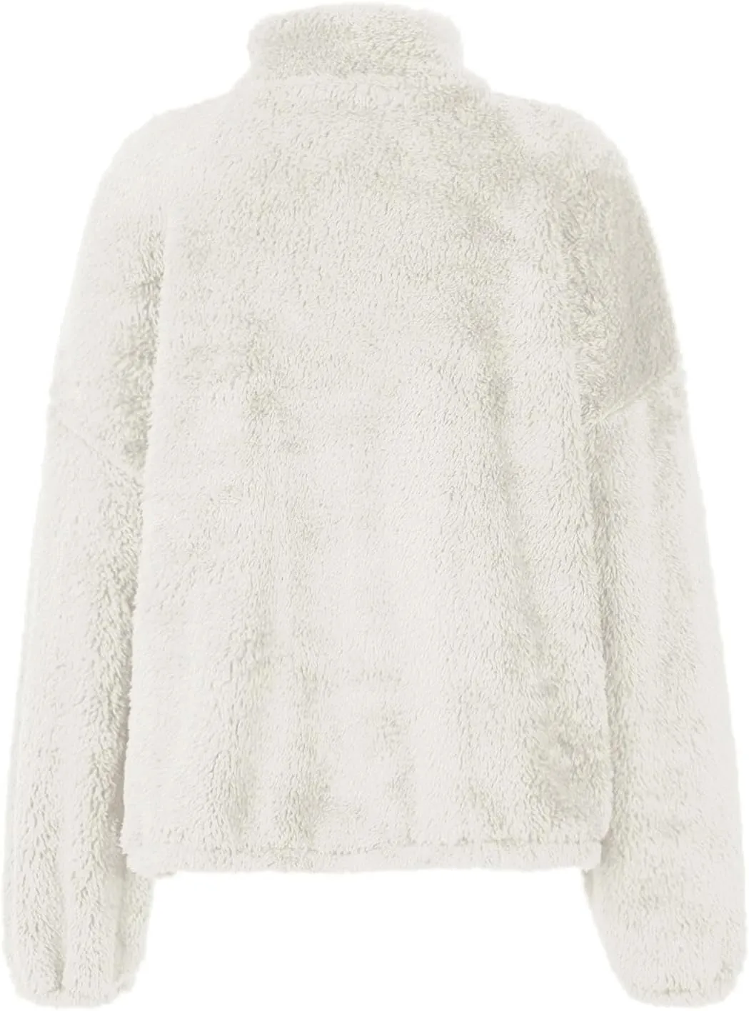 Half Zip Sweatshirt Women Fuzzy Pullover Fleece Sweatshirts Loose Fit Zipper Faux Fur Warm Clothes Winter Tops