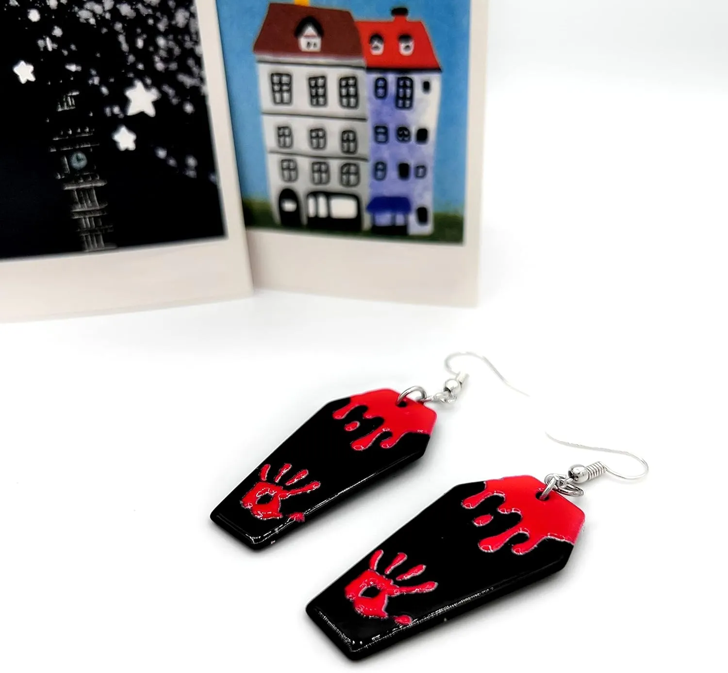 Halloween Earrings for Women - Spooky Halloween Jewelry - Middle Finger Earrings - Poison Jewelry