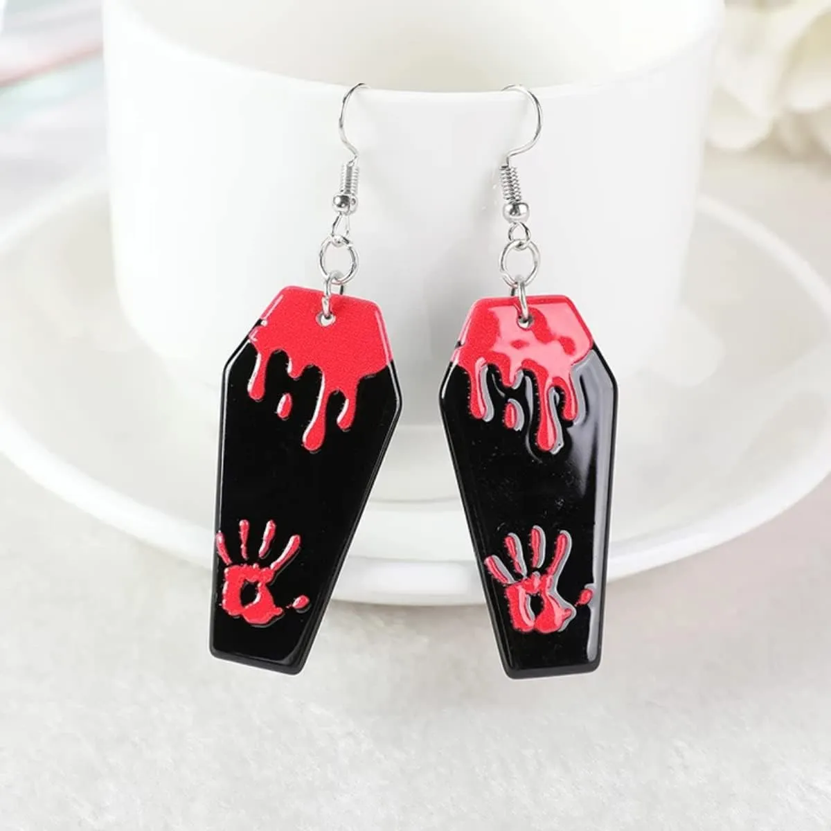 Halloween Earrings for Women - Spooky Halloween Jewelry - Middle Finger Earrings - Poison Jewelry