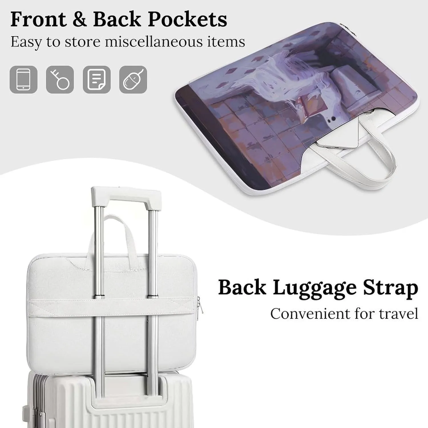 Halloween Ghost on Toilet Laptop Tote Bag Waterproof Computer Carrying Case Business Office Briefcase