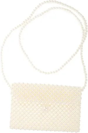 Handmade Pearl Bag Elegant Beaded Evening Handbag for Women Stylish Clutch Purse White for Weddings Parties and Casual Outfits