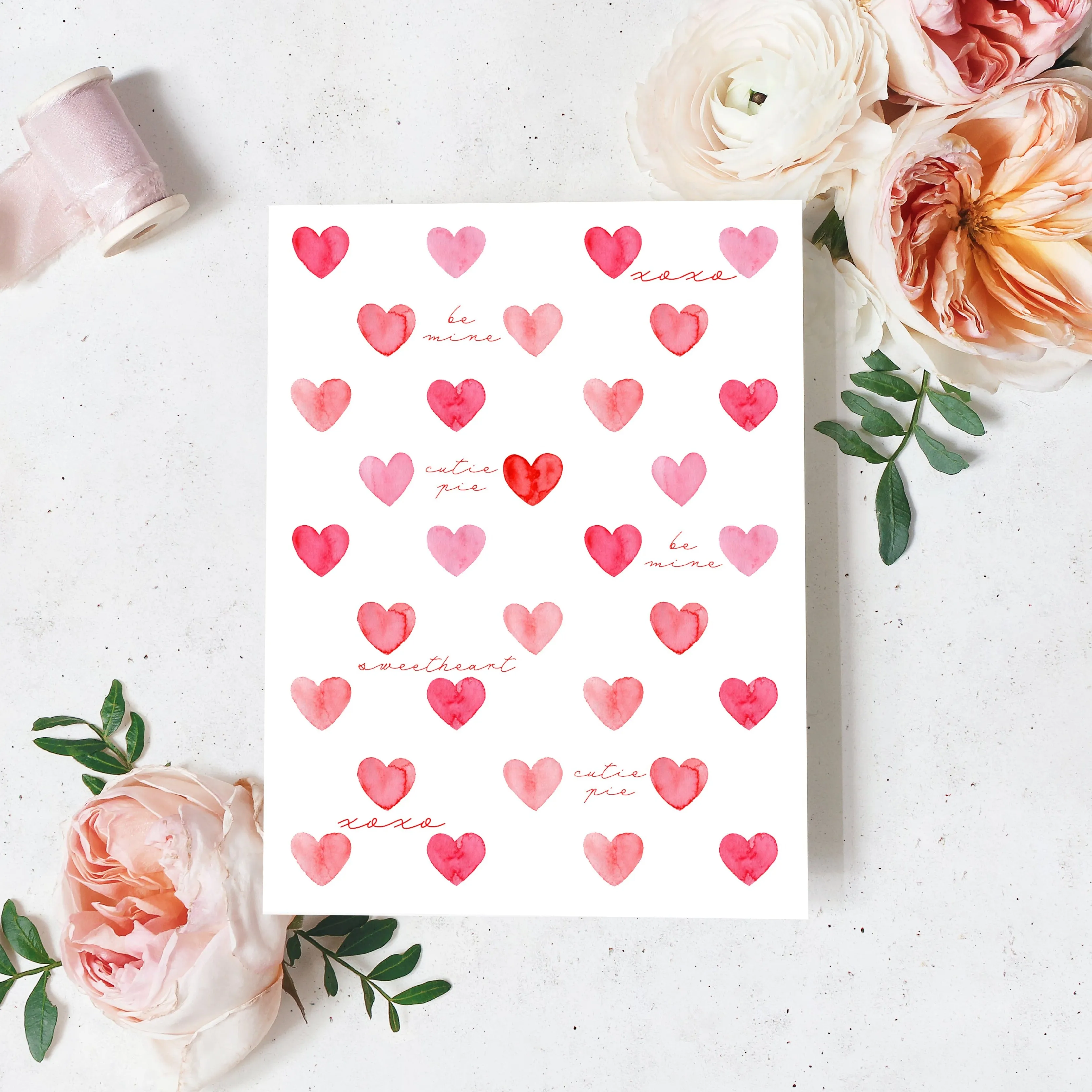 Happy Valentine's Day Be Mine Hearts Card