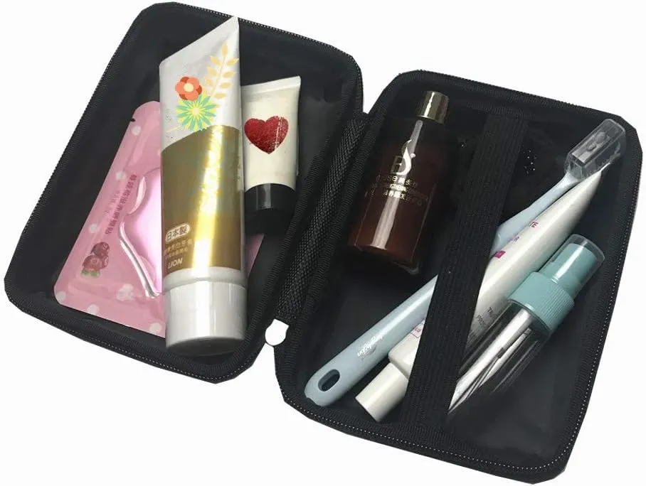 Hard Shell Zippered Makeup Toiletry Bag Durable Shock-Resistant Women Cosmatic Case Waterproof Storage Outdoors Men Business Travel Portable Washing Bag (pink)