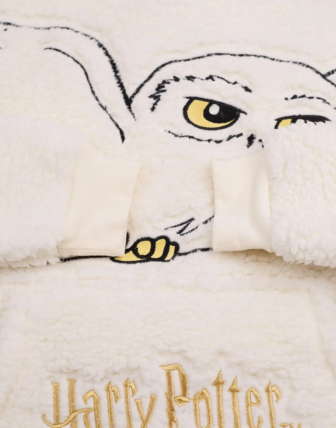 Harry Potter Oversized Wearable Blanket Hoodie Options for Men and Women | White AOP, Hedwig or Navy with Logo Sherpa Fleece