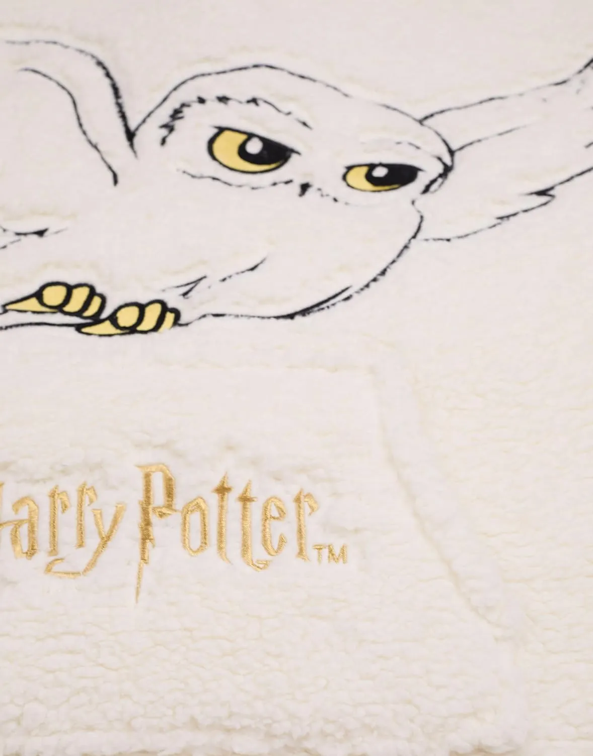 Harry Potter Oversized Wearable Blanket Hoodie Options for Men and Women | White AOP, Hedwig or Navy with Logo Sherpa Fleece