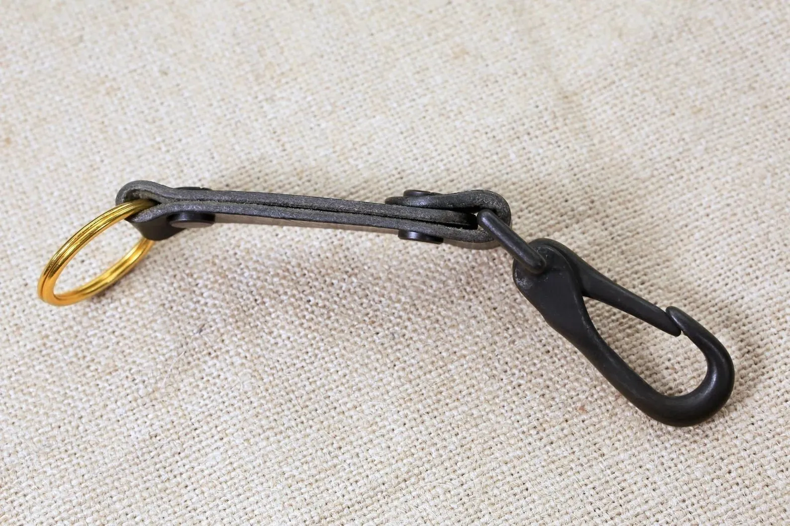 Heavy Duty Leather Keychain clip hook , Personalized Black Brown leather custom monogrammed key fob