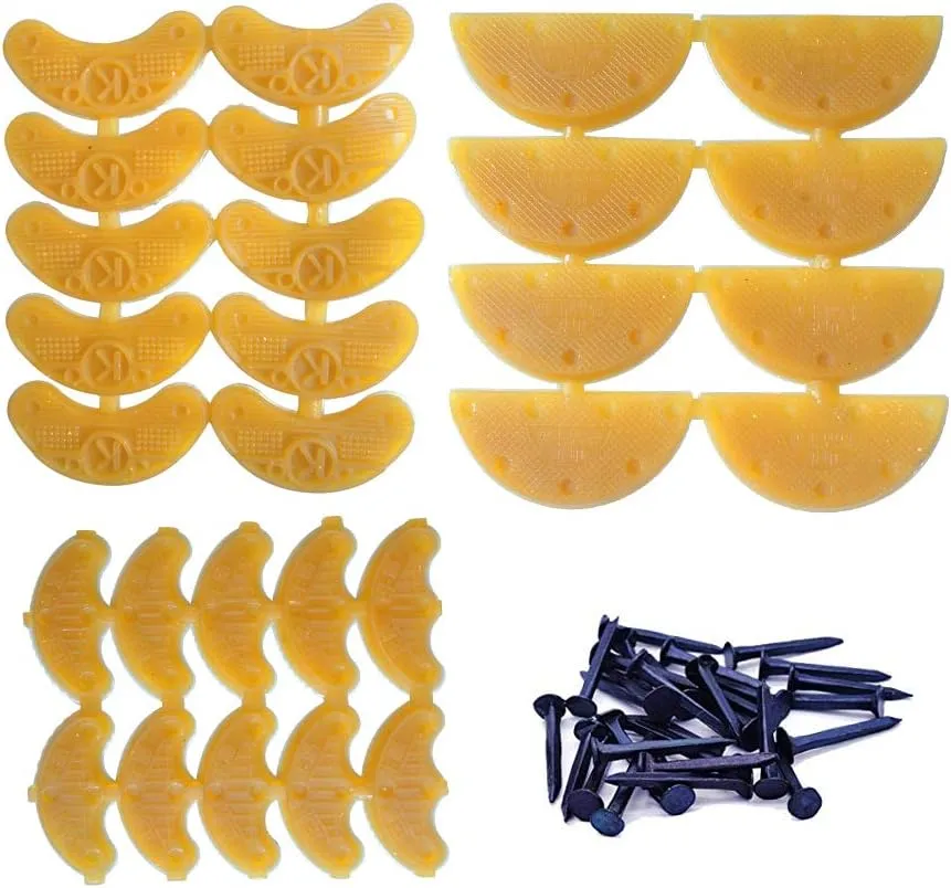 Heel Plates 14 Pairs Rubber Shoes Heel taps Tips Repair Pad Replacement with Nails Small, Medium,Large Size (Yellow)