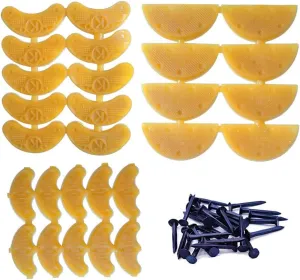 Heel Plates 14 Pairs Rubber Shoes Heel taps Tips Repair Pad Replacement with Nails Small, Medium,Large Size (Yellow)