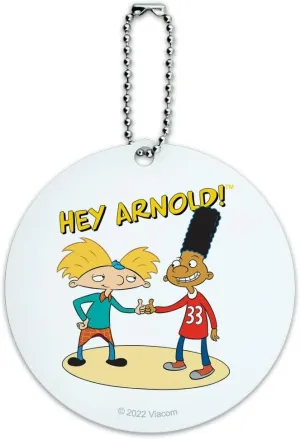 Hey Arnold! and Gerald with Logo Round Luggage ID Tag Card Suitcase Carry-On