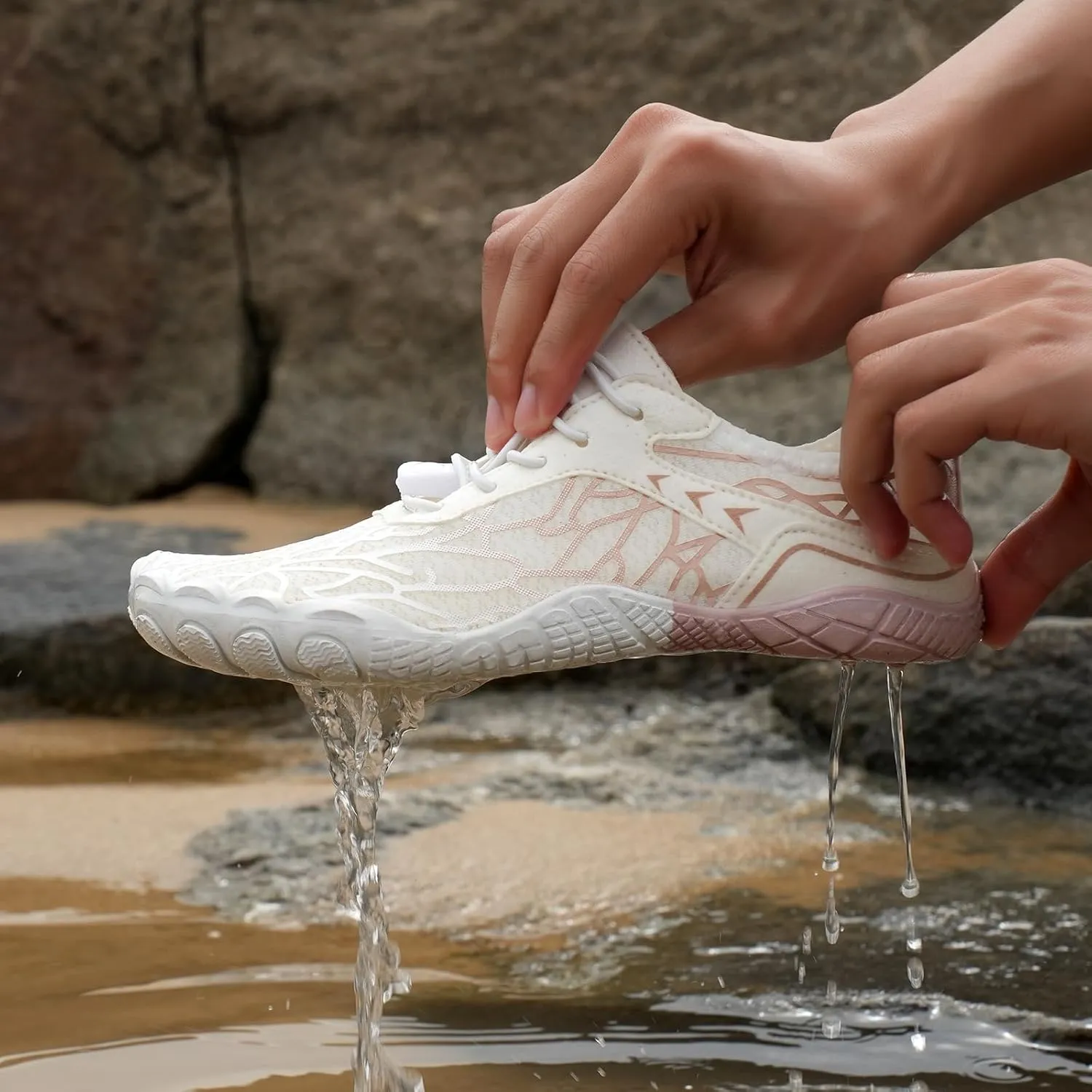 Hike Barefoot Shoes Womens Mens Anti-Slip Hiking Footwear Unisex Athletic Wide Toe Footwear Outdoor Beach Pool Aqua Swim Casual Hiking Shoes Train Healthy Running Sneaker