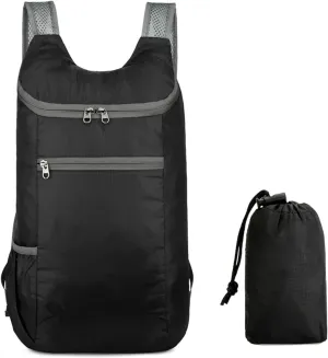 Hiking Daypack Ultralightweight Packable Backpack Splashproof Foldable Pack Travel Daypack for Outdoor Camping Climbing, Dark Grey