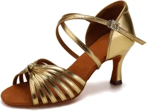 HIPPOSEUS Women's Professional Latin Dance Shoes Open Toe Ballroom Salsa Dance Heels,Model 1219