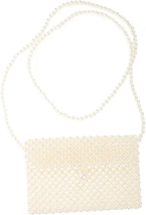 Homoyoyo Pure Handmade Pearls Cell Phone Pouch Shoulder Bag for Fashion Present