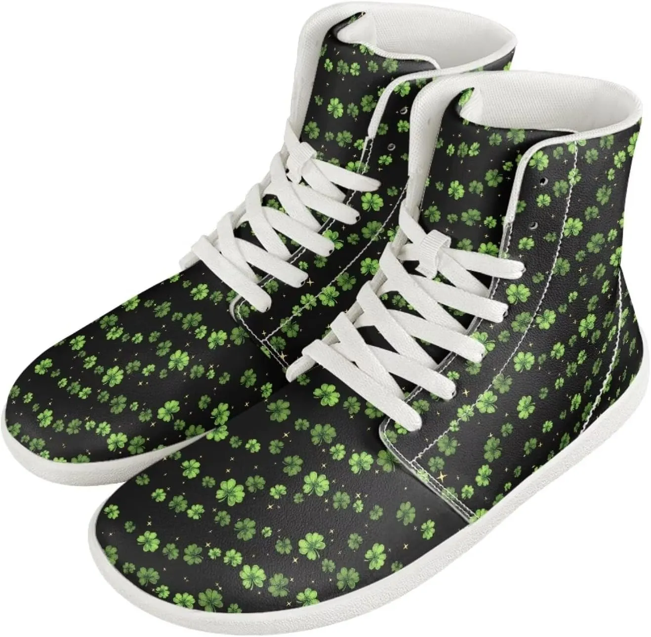 Howilath St. Patrick's Day Barefoot High Top Shoes Men Anti-Skid Sneaker, Wide Toe Box Running Shoes