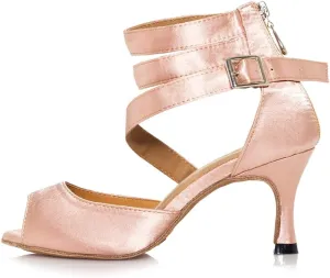 HROYL New Ballroom Dance Shoes Women Latin Dance Sandles Women Tango Salsa Performance Weding Dance Shoes,Model YCL014/025