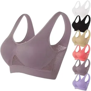 Hvyesh Breathable Cool Liftup Air Bra 2024 New Sports Bra for Women Full Support Seamless Wireless Unpadded No Underwire Bra