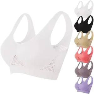 Hvyesh Breathable Cool Liftup Air Bra 2024 New Sports Bra for Women Full Support Seamless Wireless Unpadded No Underwire Bra