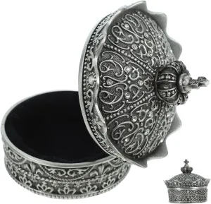 IMIKEYA Crown Shape Jewelry Organizer Alloy Ring Storage Case Jewelry Display Box