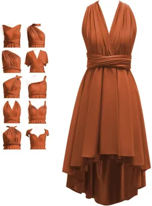 Infinity Bridesmaid Dresses for Wedding Short Convertible Multiway Transformer High Low Party Gowns with Bandeau